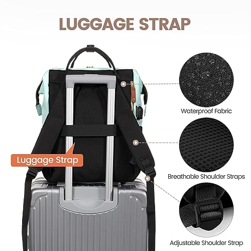 Laptop Backpack for Women, 15.6 Inch Work Business Backpacks Purse with USB Port, Large Capacity Nurse Bag College Bookbag for School, Waterproof Casual Daypack for Travel