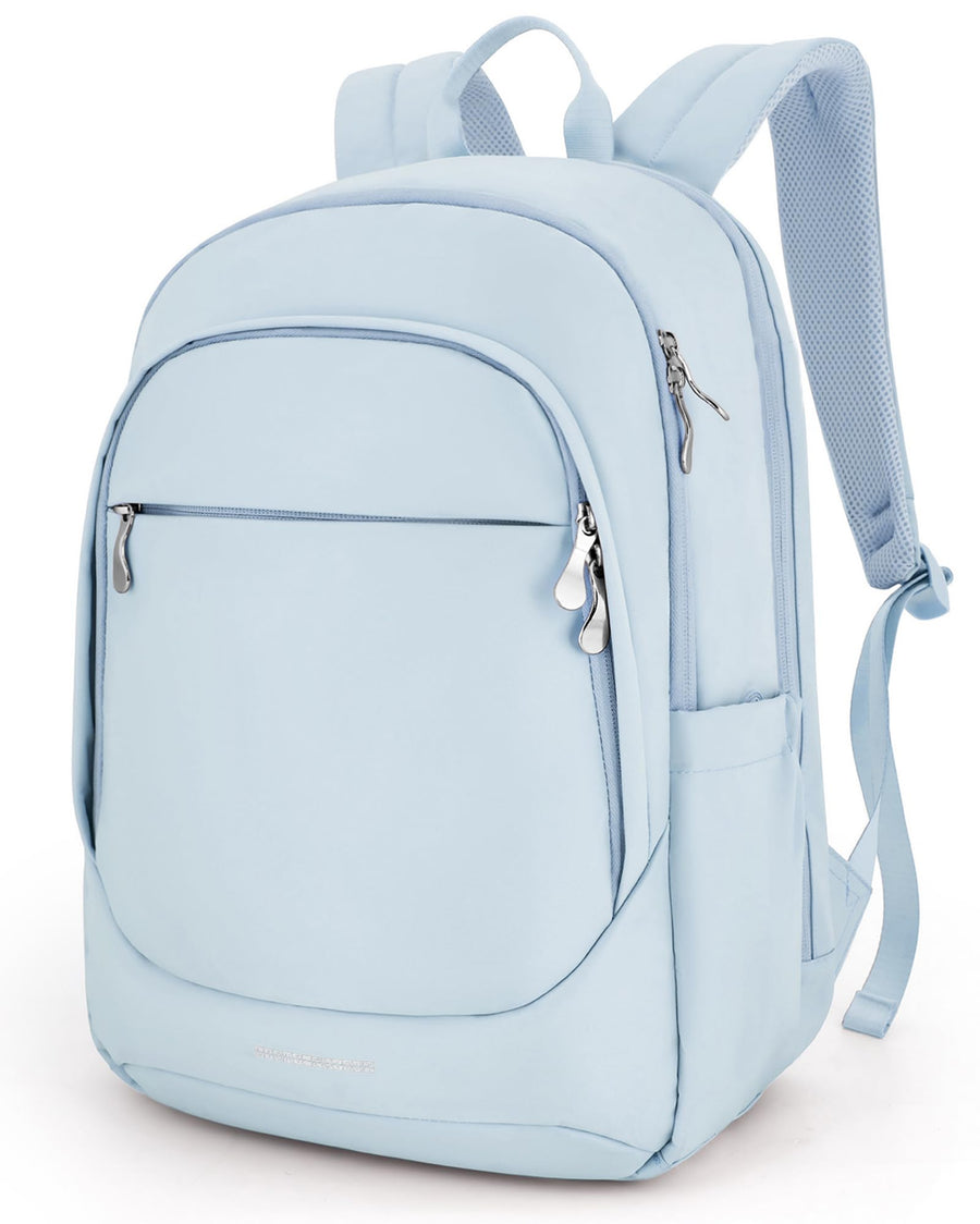 LIGHT FLIGHT Travel Laptop Backpack Women, 15.6 Inch Laptop Backpack with USB Charging Hole, Water Resistant College Bookbag, Black Computer Backpacks for Work, Champagne