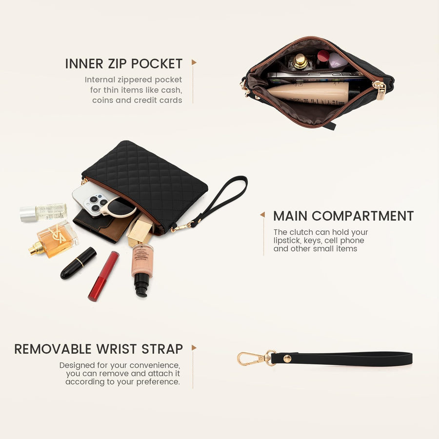 Laptop Bag for Women 15.6 inch Canvas Laptop Tote Bag, Large Capacity Work Bag with Clutch Purse, Computer Bag Office Business Briefcase, Casual Handbag for Travel College Teacher School