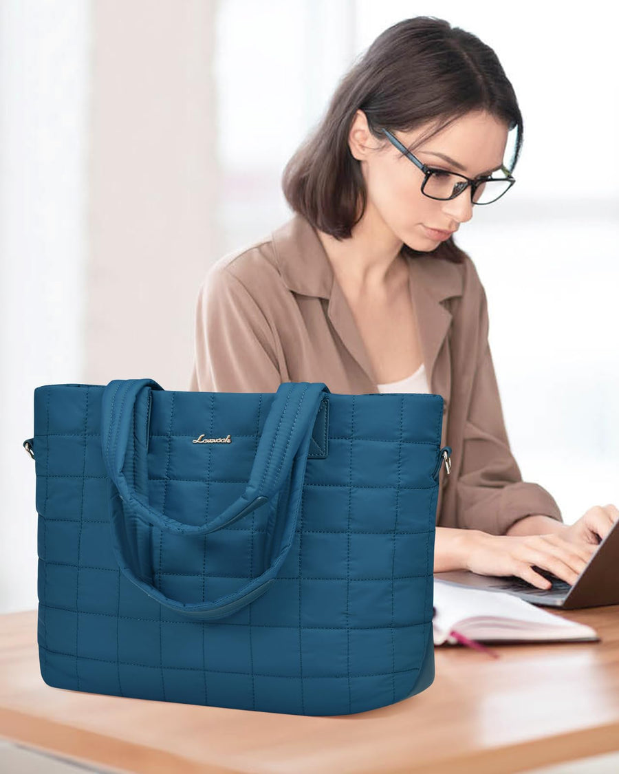 Tote Bag for Women, Large Puffer Tote Bag with Zipper Quilted Light Work Bag