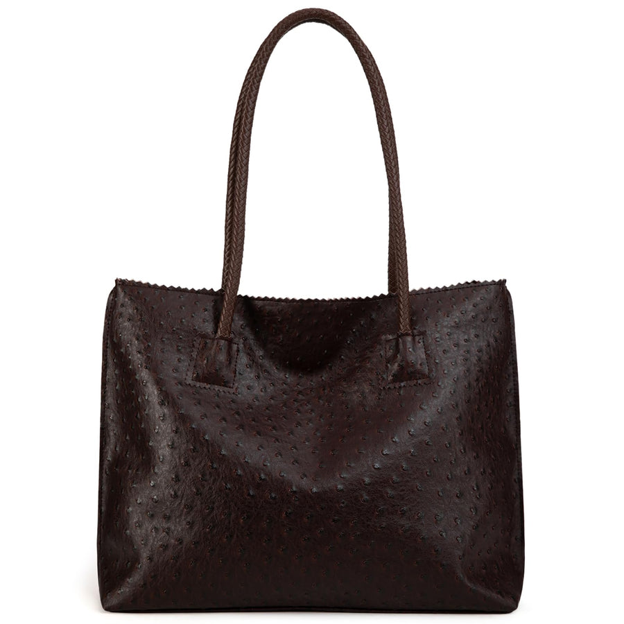Tote Bag for Women with Zipper Large Ostrich Vegan Leather Shoulder Purses and Handbags