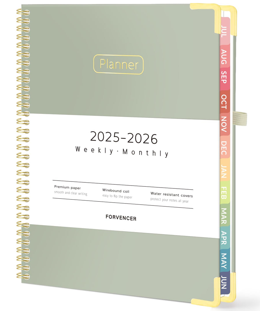 Forvencer Academic Planner 2025-2026, Hardcover Weekly & Monthly Calendar Planner, July 2025 - June 2026, 8.5