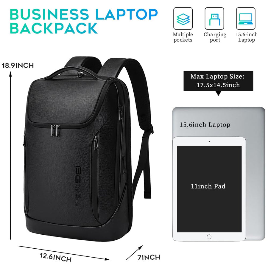 BANGE Business Smart Backpack Waterproof fit 15.6 Inch Laptop Backpack with USB Charging Port,Travel Durable Backpack