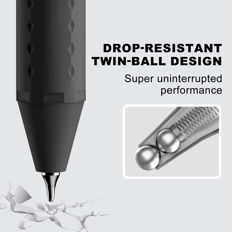 12 Pack Black Pens - 0.7mm Gel Pens Black Ink Quick-Drying Smooth Writing - Comfort Grip Retractable Pen for Journaling, Cute School & Office Supplies Home Work (12 Count, Black Ink)
