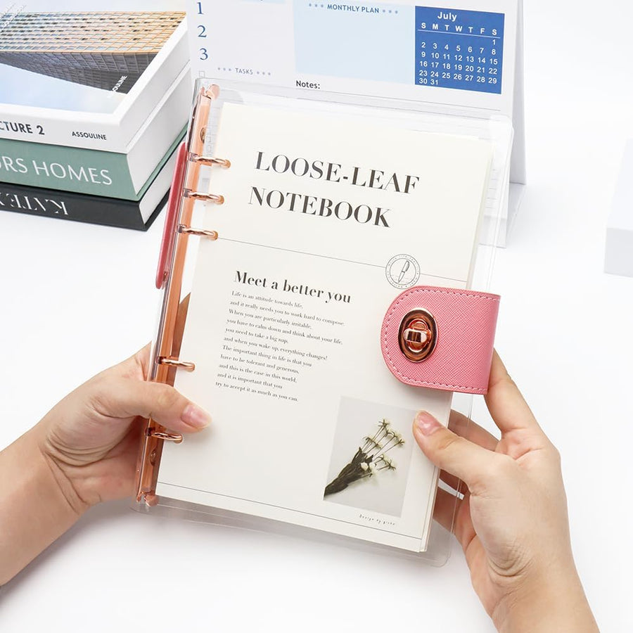 Clear A5 Rose Gold Binder