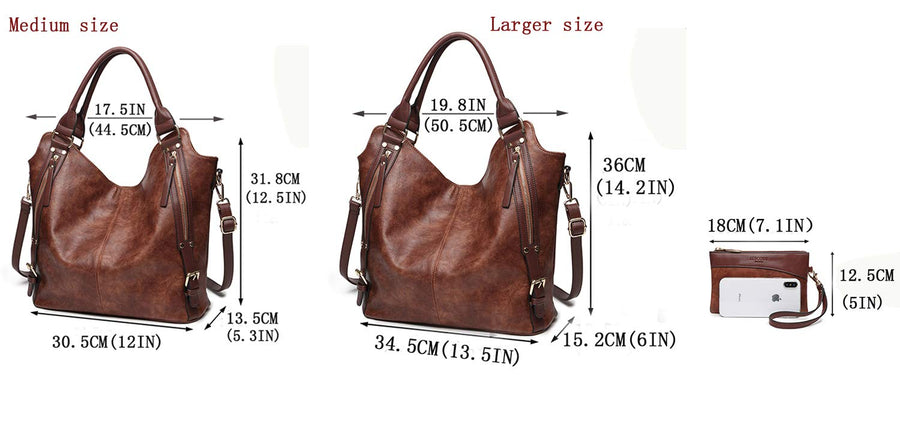 Women Tote Bag Handbags PU Leather Fashion Hobo Shoulder Bags with Adjustable Shoulder Strap