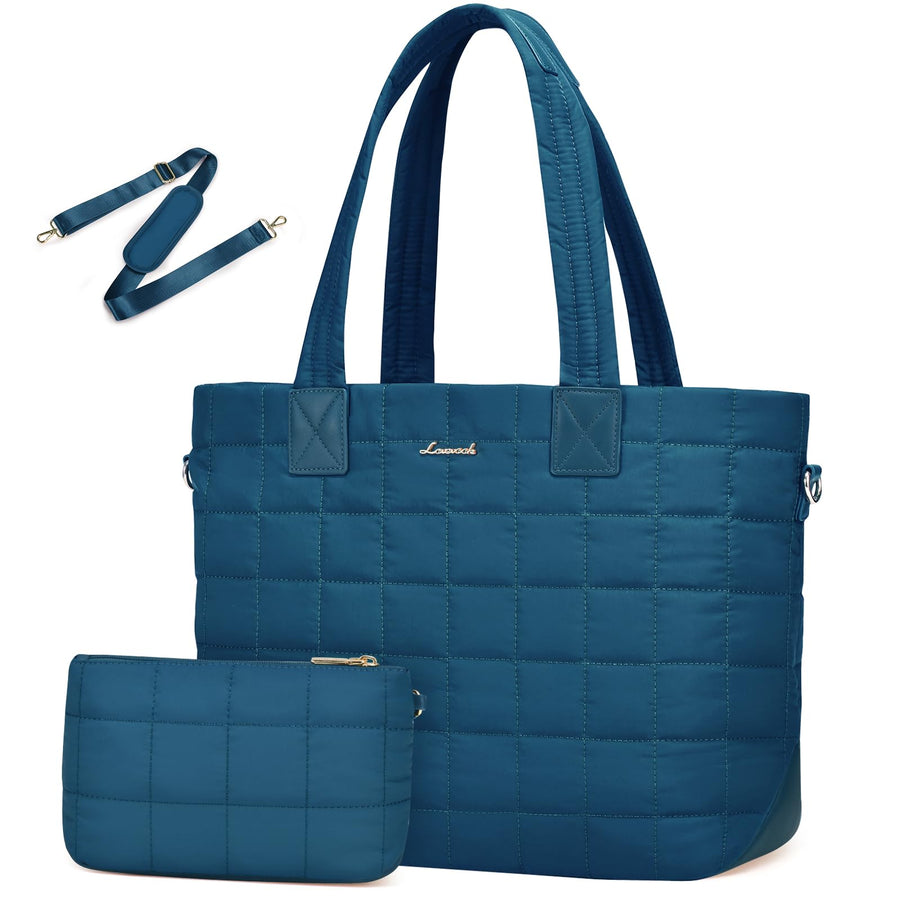 Tote Bag for Women, Large Puffer Tote Bag with Zipper Quilted Light Work Bag