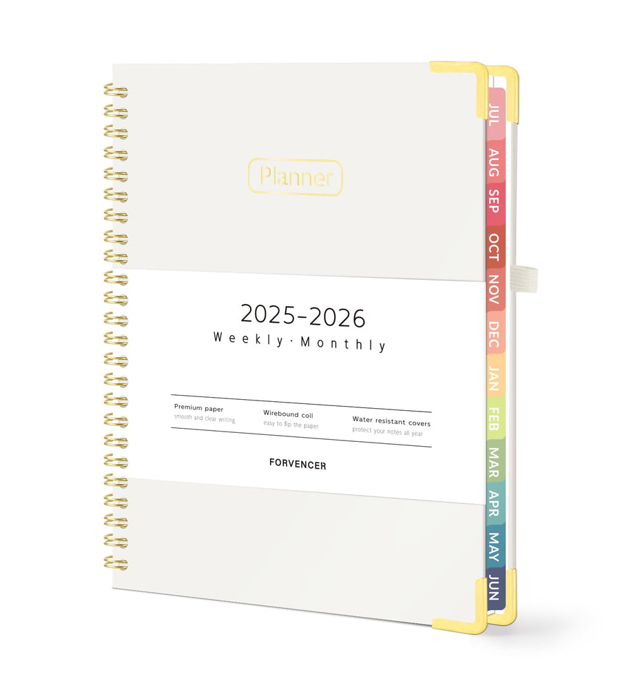 Forvencer Academic Planner 2025-2026, Hardcover Weekly & Monthly Calendar Planner, July 2025 - June 2026, 8.5