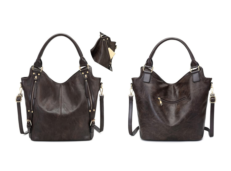Women Tote Bag Handbags PU Leather Fashion Hobo Shoulder Bags with Adjustable Shoulder Strap