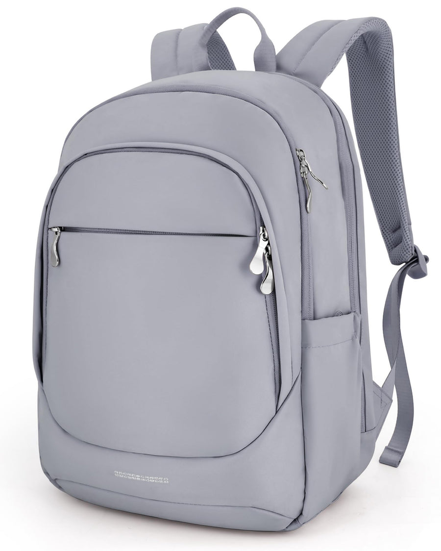 LIGHT FLIGHT Travel Laptop Backpack Women, 15.6 Inch Laptop Backpack with USB Charging Hole, Water Resistant College Bookbag, Black Computer Backpacks for Work, Champagne