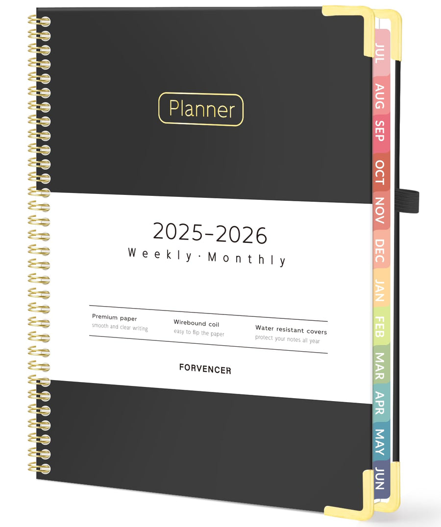 Forvencer Academic Planner 2025-2026, Hardcover Weekly & Monthly Calendar Planner, July 2025 - June 2026, 8.5