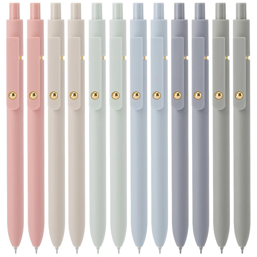 Gel Pens, 6 Pcs 0.5mm Quick Dry Black Ink Pens Fine Point Smooth Writing Pens, Cute Office School Supplies Gifts for Women