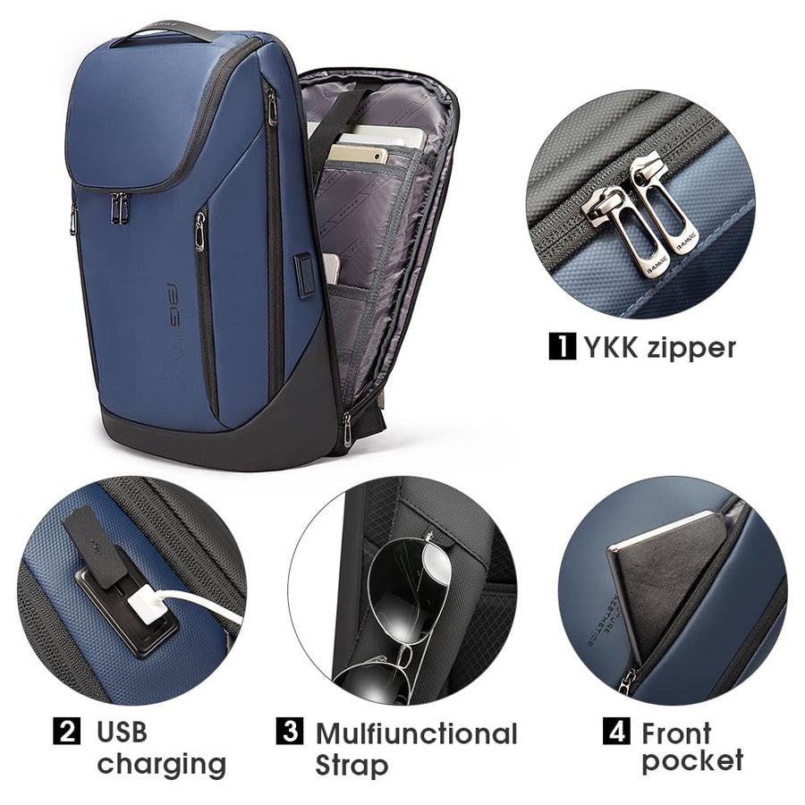 BANGE Business Smart Backpack Waterproof fit 15.6 Inch Laptop Backpack with USB Charging Port,Travel Durable Backpack