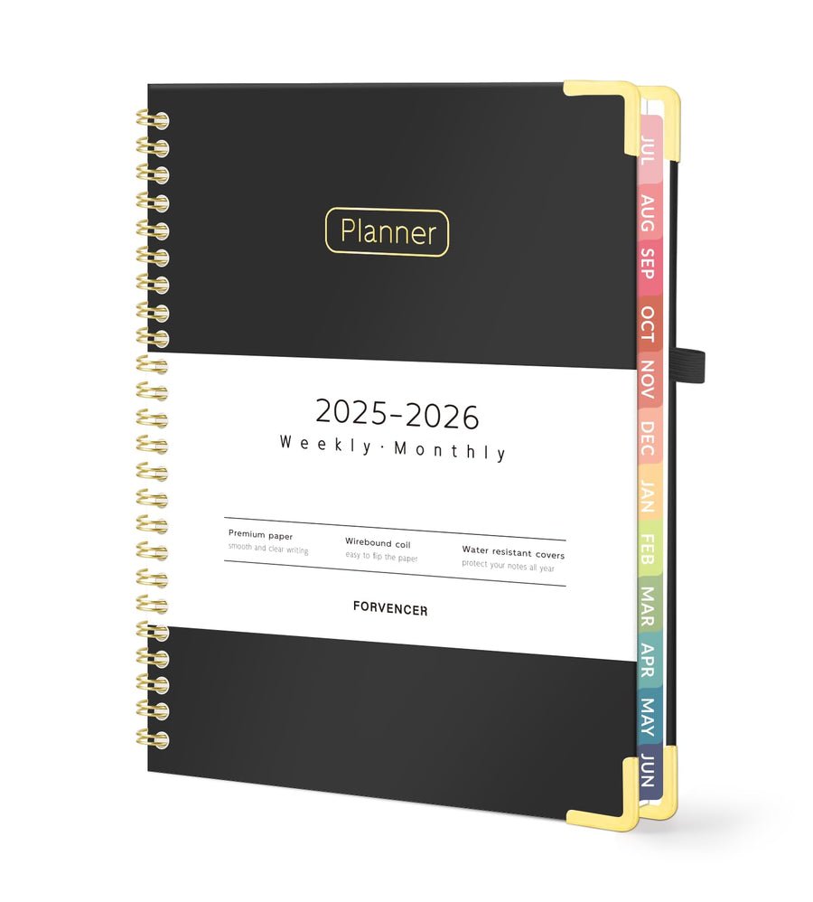 Forvencer Academic Planner 2025-2026, Hardcover Weekly & Monthly Calendar Planner, July 2025 - June 2026, 8.5
