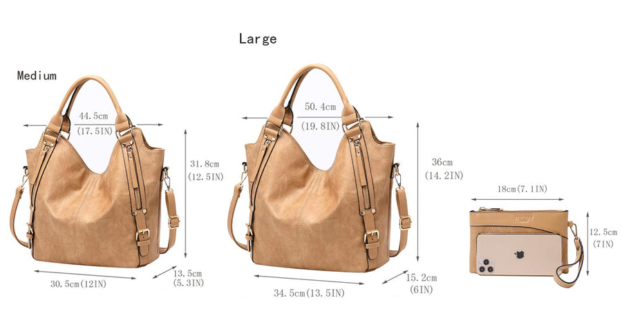 Women Tote Bag Handbags PU Leather Fashion Hobo Shoulder Bags with Adjustable Shoulder Strap