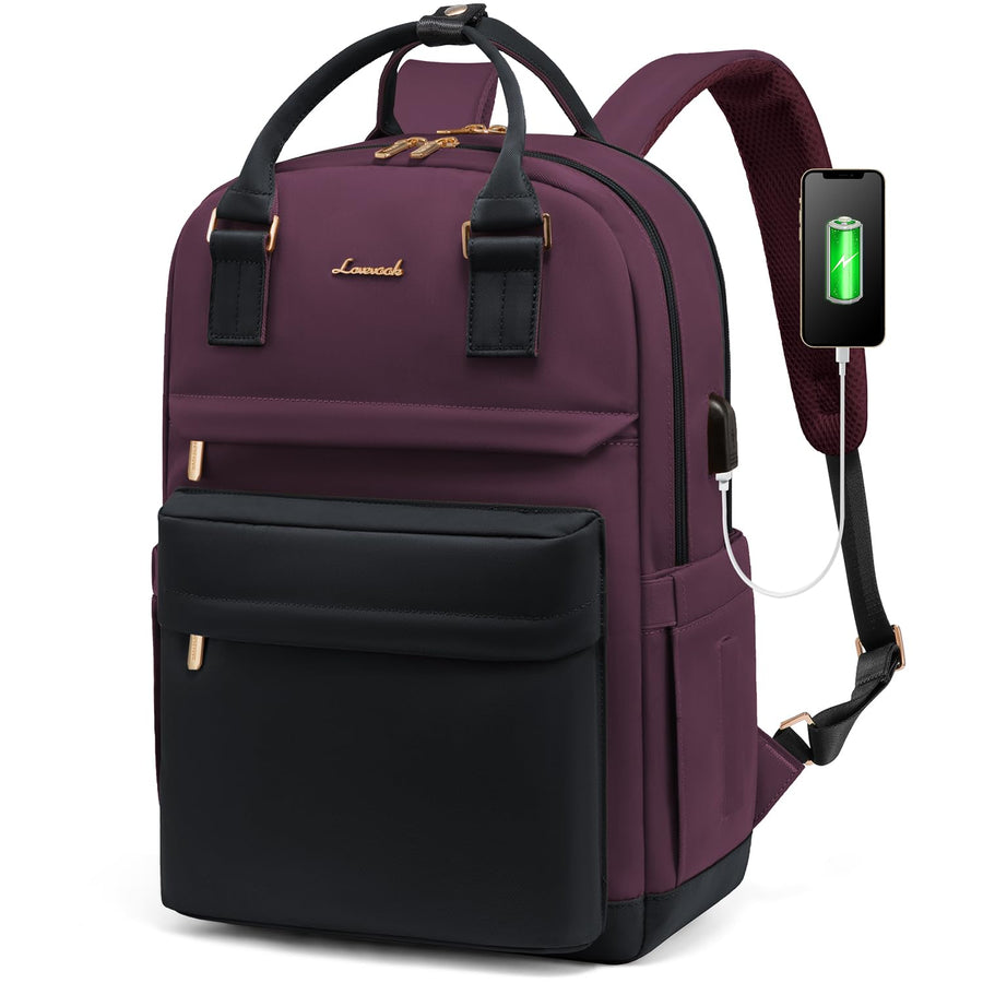 Laptop Backpack for Women Men 15.6 Inch Laptop Bag with USB Port Fashion Waterproof Backpacks Teacher Nurse Stylish Travel Bags Vintage Daypacks Bookbag for College School Work