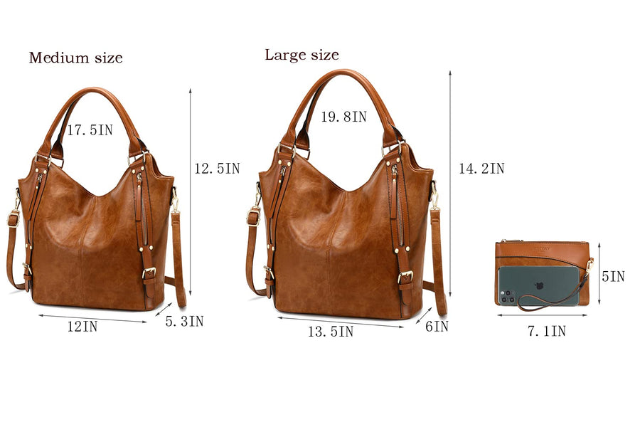 Women Tote Bag Handbags PU Leather Fashion Hobo Shoulder Bags with Adjustable Shoulder Strap