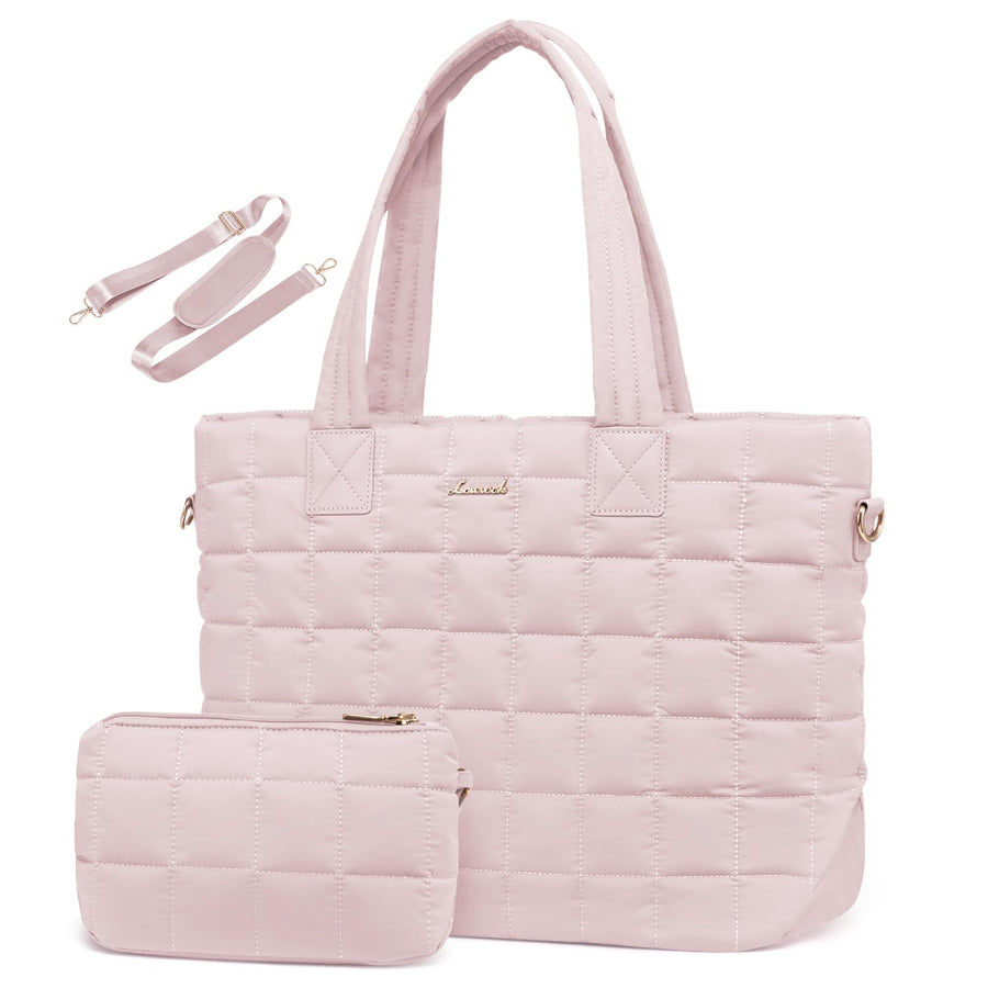 Tote Bag for Women, Large Puffer Tote Bag with Zipper Quilted Light Work Bag