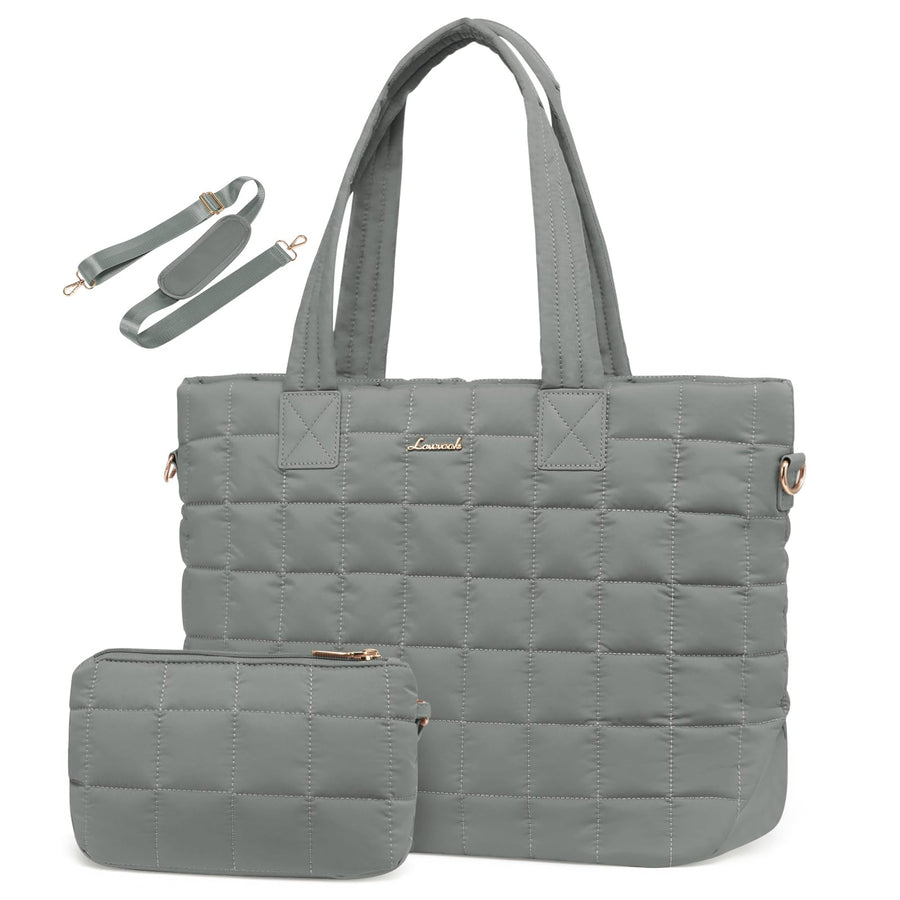Tote Bag for Women, Large Puffer Tote Bag with Zipper Quilted Light Work Bag