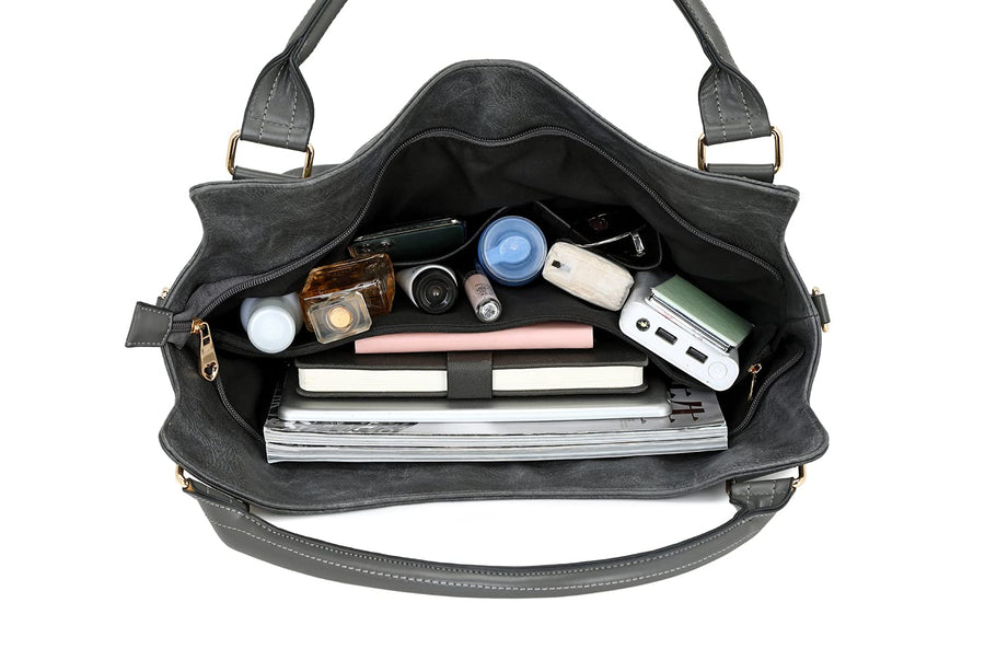 Women Tote Bag Handbags PU Leather Fashion Hobo Shoulder Bags with Adjustable Shoulder Strap