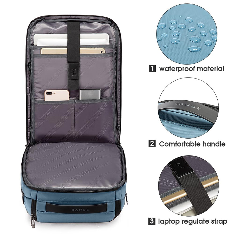 BANGE Business Smart Backpack Waterproof fit 15.6 Inch Laptop Backpack with USB Charging Port,Travel Durable Backpack