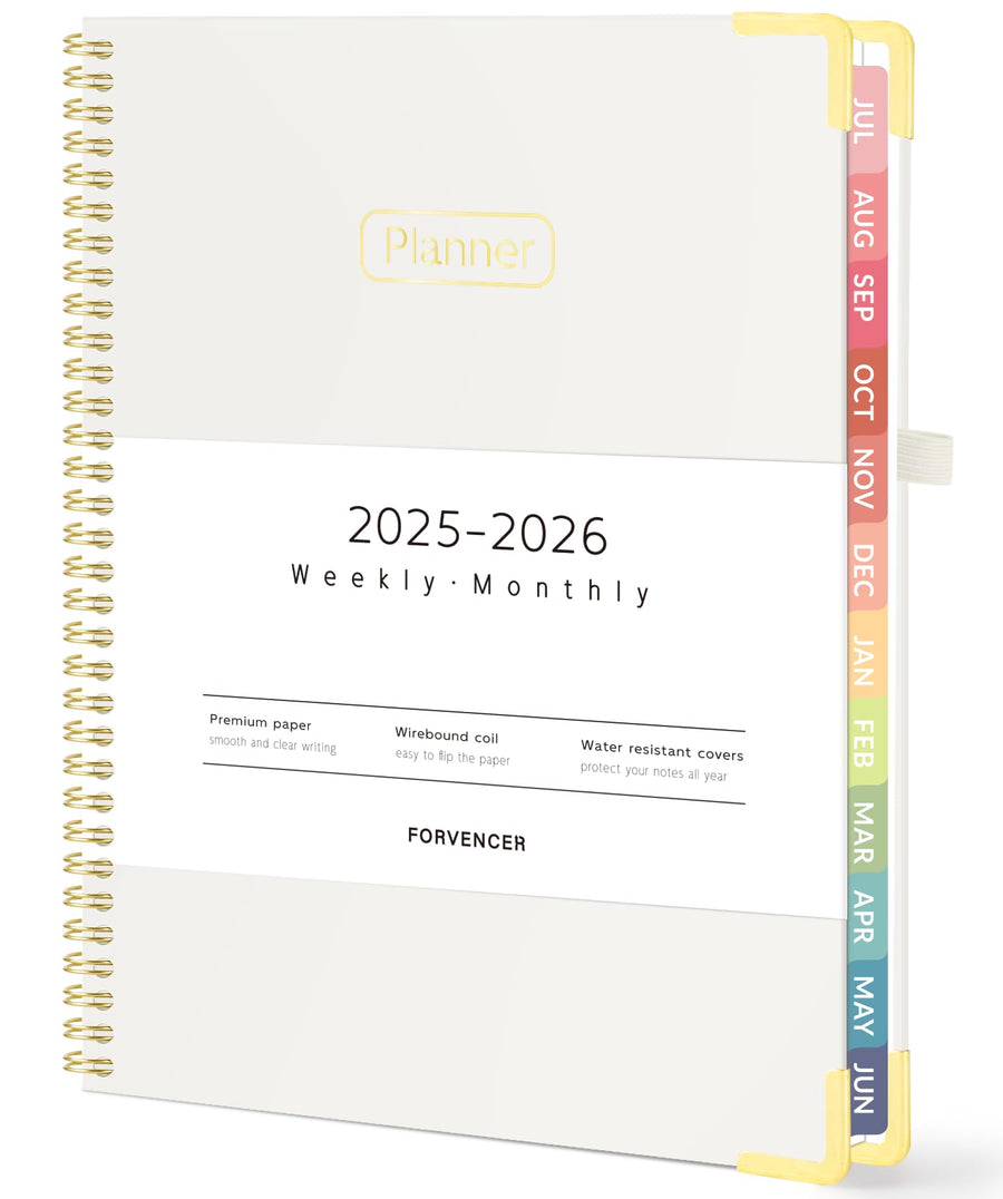 Forvencer Academic Planner 2025-2026, Hardcover Weekly & Monthly Calendar Planner, July 2025 - June 2026, 8.5