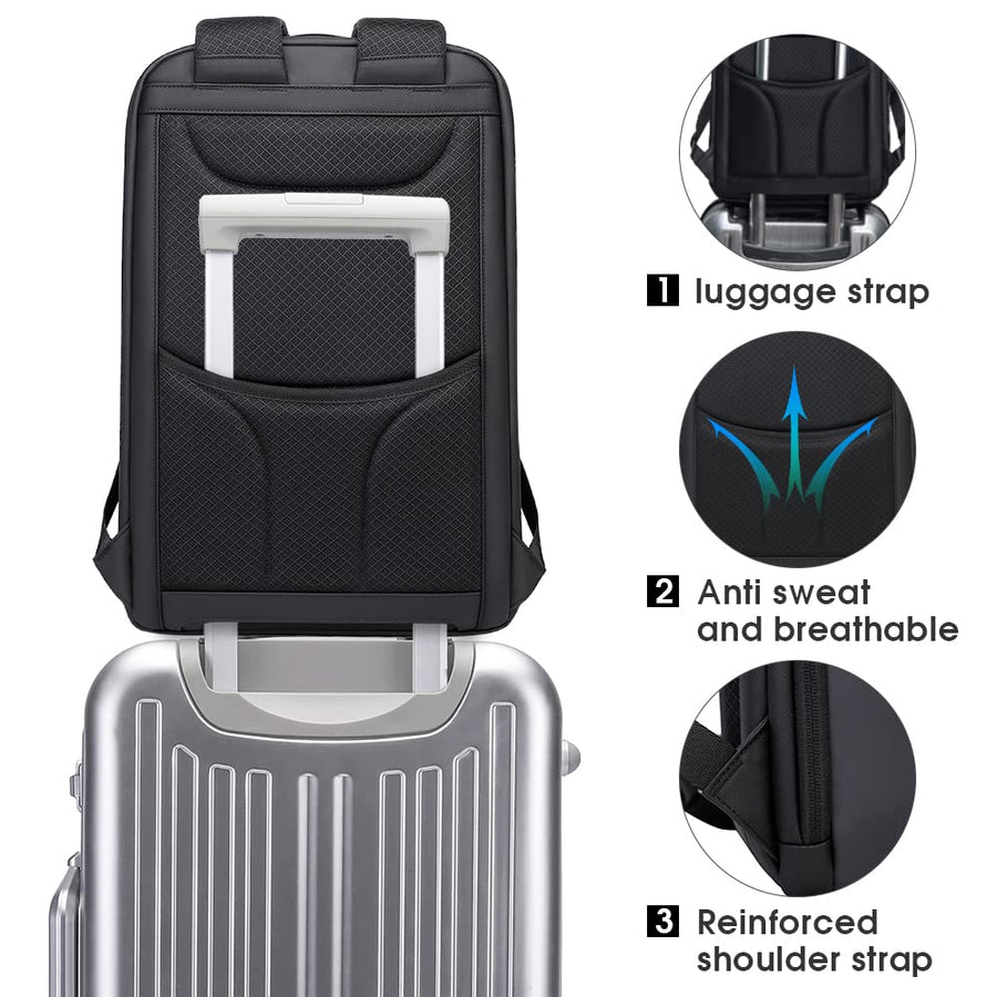 BANGE Business Smart Backpack Waterproof fit 15.6 Inch Laptop Backpack with USB Charging Port,Travel Durable Backpack