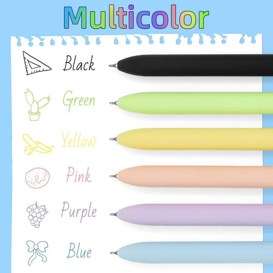 Colorful Pens, 6 Pcs Colored Pens Fine Point Smooth Writing Pen, 0.5mm Colored Ink Gel Pen for Journaling Note Taking Writing, Office School Supplies Gifts for Women (6 Pcs Gold Vintage)