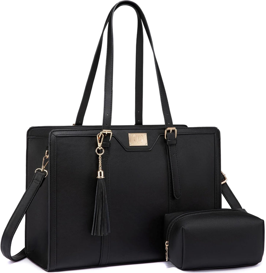Vegan Leather Laptop Tote Bag