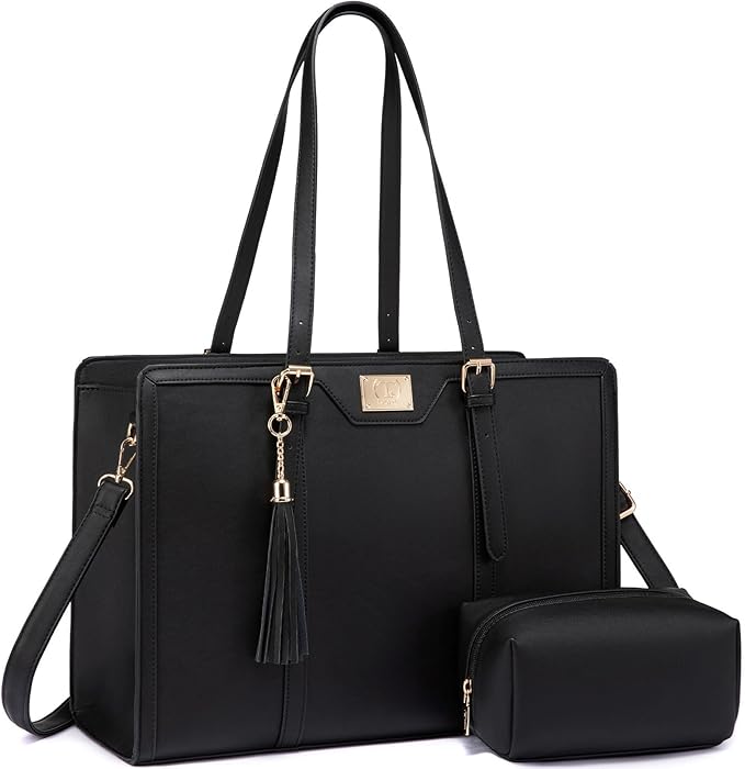 Vegan Leather Laptop Tote Bag