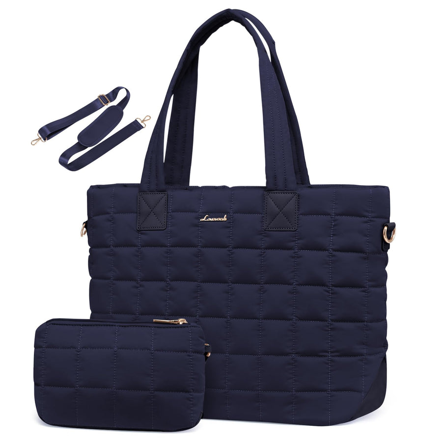 Tote Bag for Women, Large Puffer Tote Bag with Zipper Quilted Light Work Bag