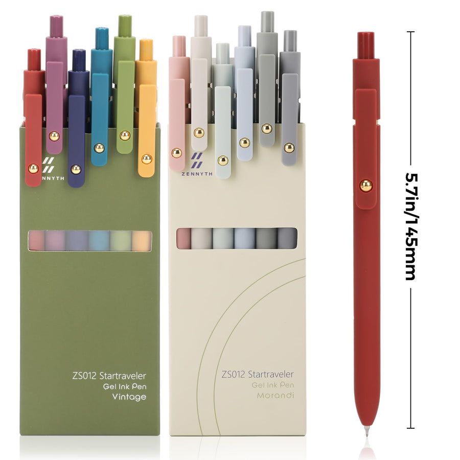 Gel Pens, 6 Pcs 0.5mm Quick Dry Black Ink Pens Fine Point Smooth Writing Pens, Cute Office School Supplies Gifts for Women