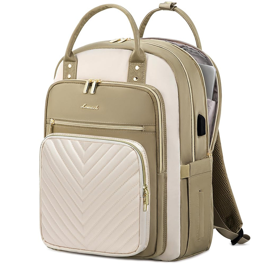 15.6 Inch Laptop Backpack for Women,Fashion Work Travel Backpack,Waterproof Day Pack Purse for Teacher Nurse Dark Green