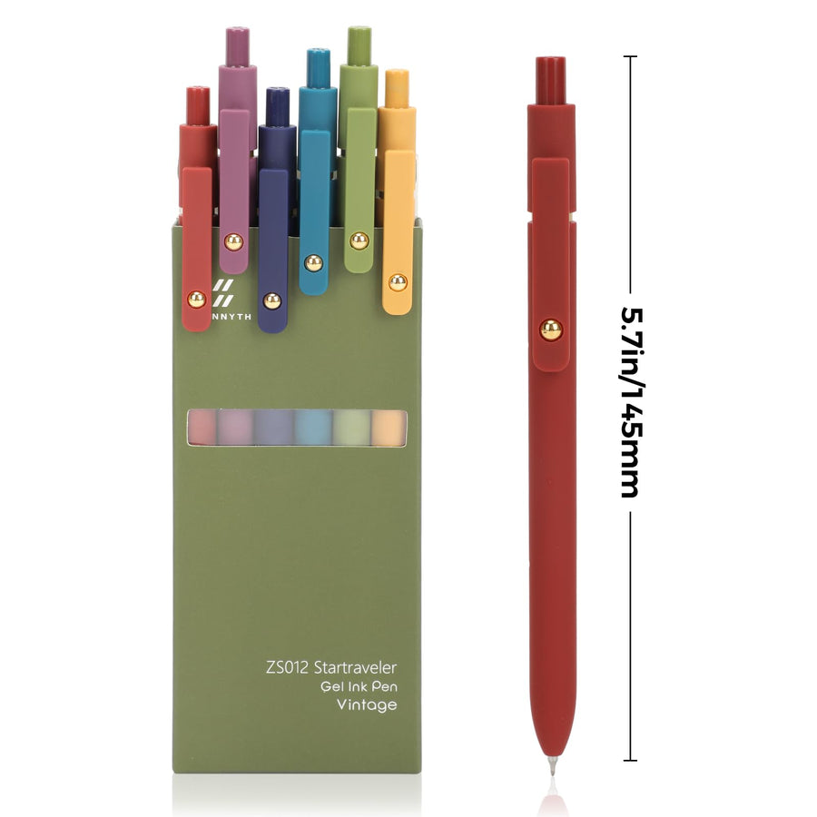 Gel Pens, 6 Pcs 0.5mm Quick Dry Black Ink Pens Fine Point Smooth Writing Pens, Cute Office School Supplies Gifts for Women