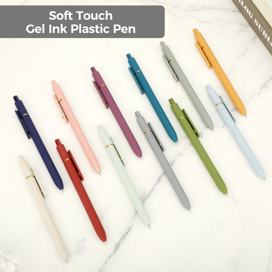 Gel Pens, 6 Pcs 0.5mm Quick Dry Black Ink Pens Fine Point Smooth Writing Pens, Cute Office School Supplies Gifts for Women