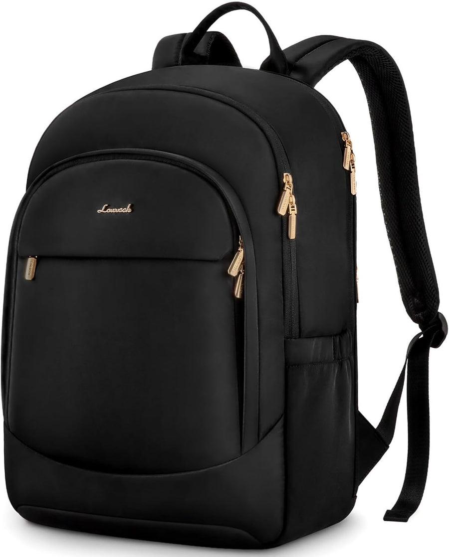 Laptop Backpack for Women, 15.6 Inch Work Backpack Purse, Large Capacity Stylish Daypack, Business Computer Bag, Travel Backpack for College, Black
