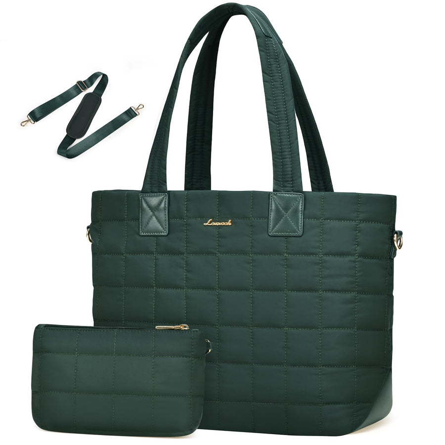 Tote Bag for Women, Large Puffer Tote Bag with Zipper Quilted Light Work Bag