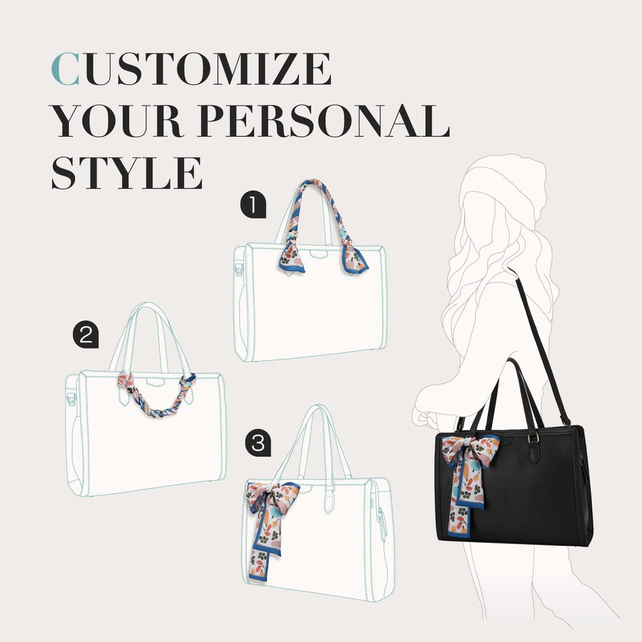 Laptop Tote Bag for Women 15.6 Inch Leather Work Bags Teacher Computer Purse Briefcase Handbag for Office, Travel