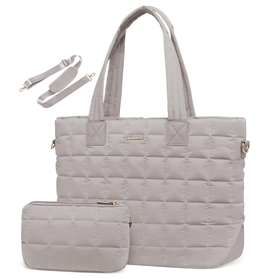Tote Bag for Women, Large Puffer Tote Bag with Zipper Quilted Light Work Bag