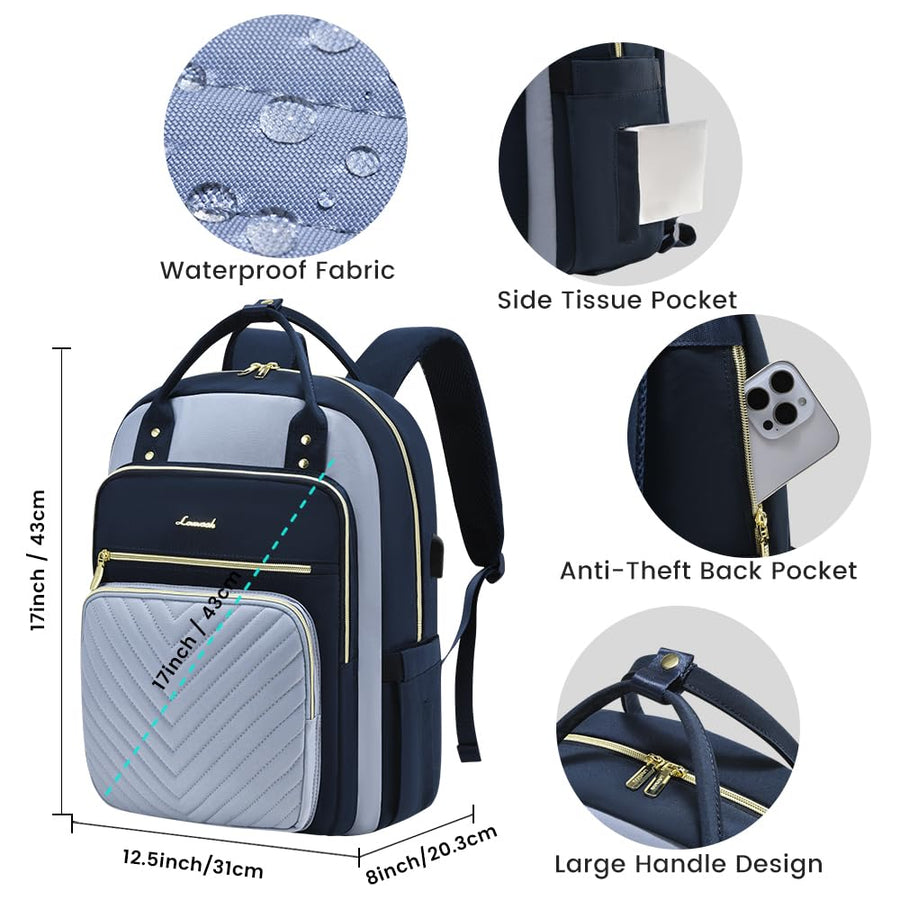 15.6 Inch Laptop Backpack for Women,Fashion Work Travel Backpack,Waterproof Day Pack Purse for Teacher Nurse Dark Green