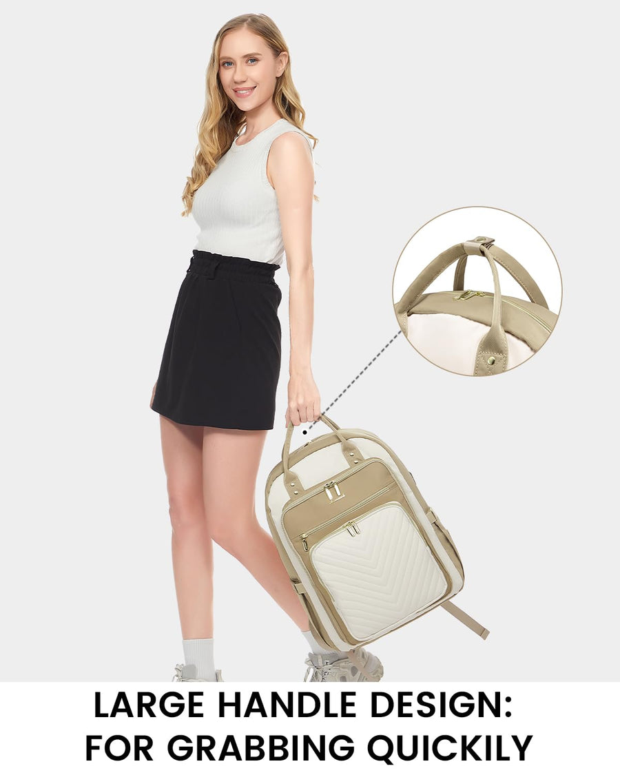 15.6 Inch Laptop Backpack for Women,Fashion Work Travel Backpack,Waterproof Day Pack Purse for Teacher Nurse Dark Green