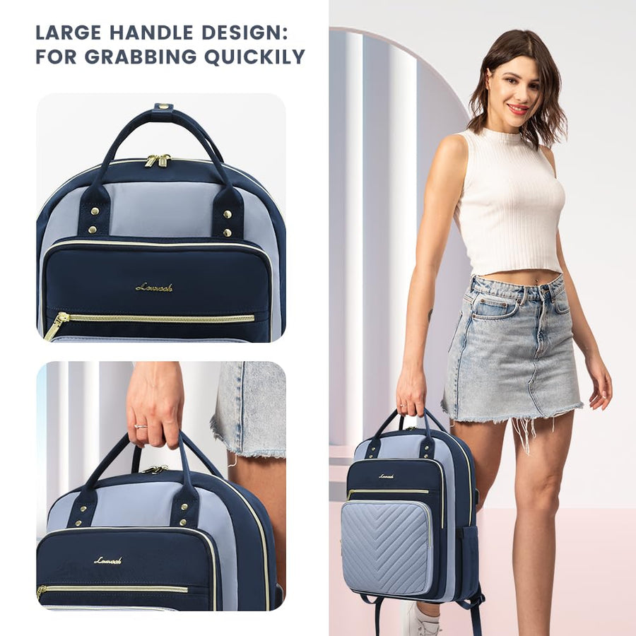15.6 Inch Laptop Backpack for Women,Fashion Work Travel Backpack,Waterproof Day Pack Purse for Teacher Nurse Dark Green