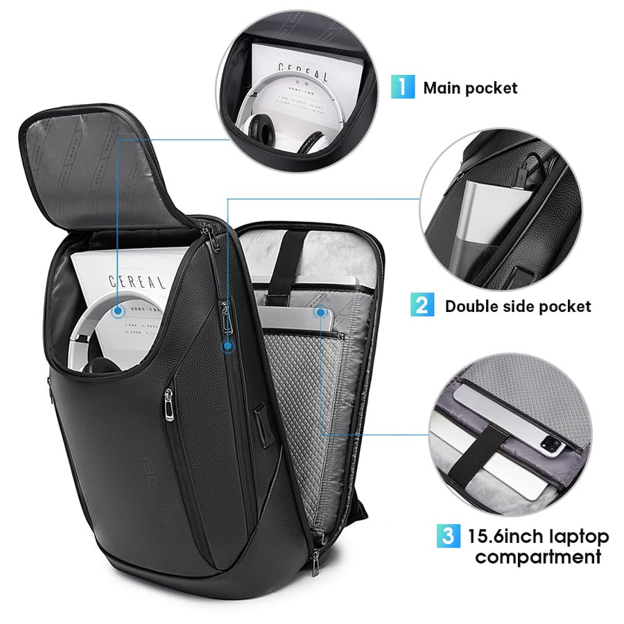 BANGE Business Smart Backpack Waterproof fit 15.6 Inch Laptop Backpack with USB Charging Port,Travel Durable Backpack