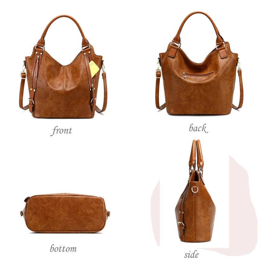 Women Tote Bag Handbags PU Leather Fashion Hobo Shoulder Bags with Adjustable Shoulder Strap