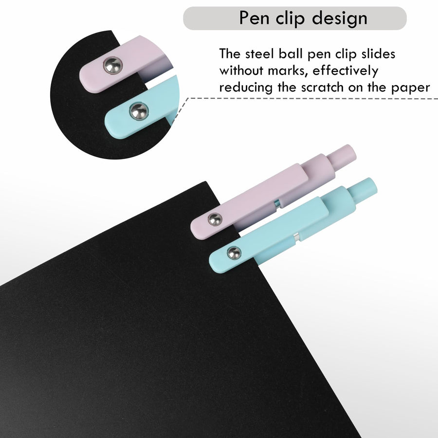 Gel Pens, 6 Pcs 0.5mm Quick Dry Black Ink Pens Fine Point Smooth Writing Pens, Cute Office School Supplies Gifts for Women