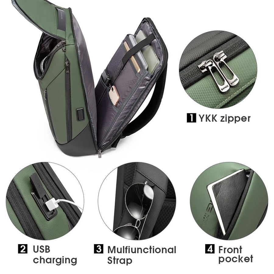 BANGE Business Smart Backpack Waterproof fit 15.6 Inch Laptop Backpack with USB Charging Port,Travel Durable Backpack