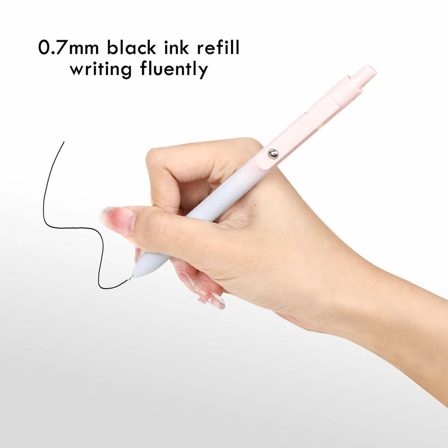 Gel Pens, 6 Pcs 0.5mm Quick Dry Black Ink Pens Fine Point Smooth Writing Pens, Cute Office School Supplies Gifts for Women