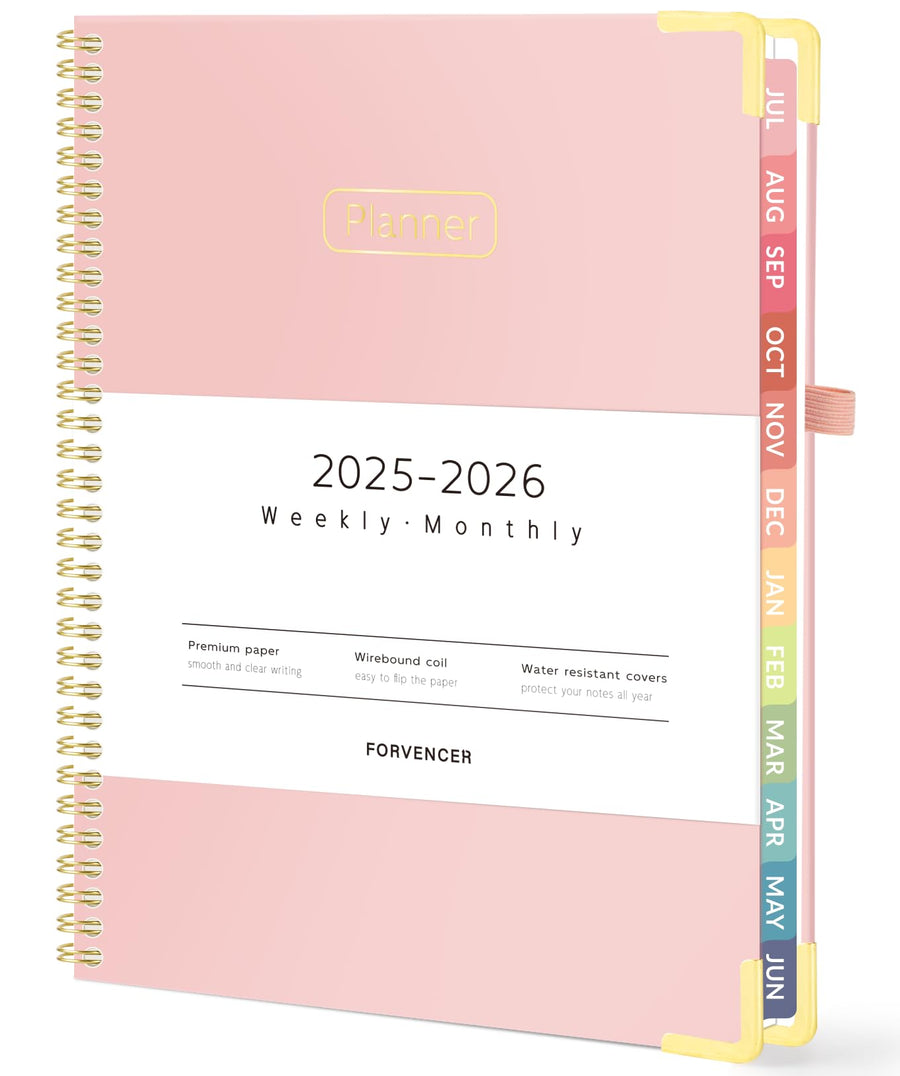 Forvencer Academic Planner 2025-2026, Hardcover Weekly & Monthly Calendar Planner, July 2025 - June 2026, 8.5