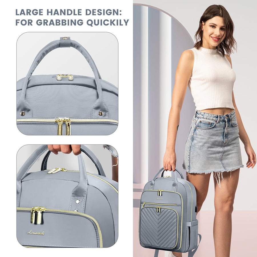 15.6 Inch Laptop Backpack for Women,Fashion Work Travel Backpack,Waterproof Day Pack Purse for Teacher Nurse Dark Green