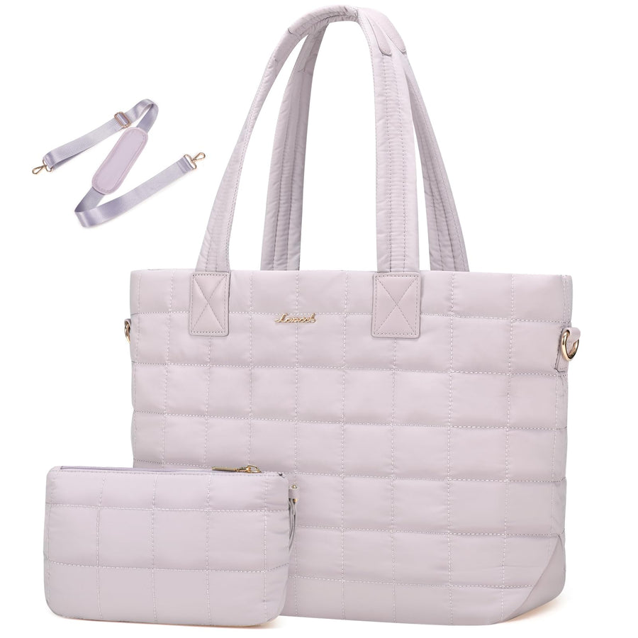 Tote Bag for Women, Large Puffer Tote Bag with Zipper Quilted Light Work Bag